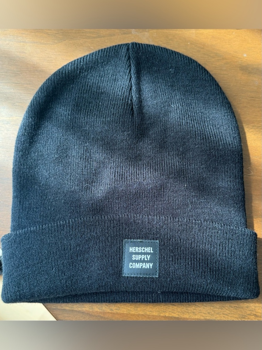 Herschel Supply Company Black Knit Beanie with Logo Patch